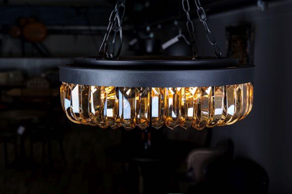 Serie di lampadari in cristallo ambrato di Kensington, 20° secolo in vendita 11