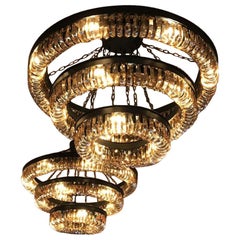 Kensington Amber Crystal Chandelier Range, 20th Century