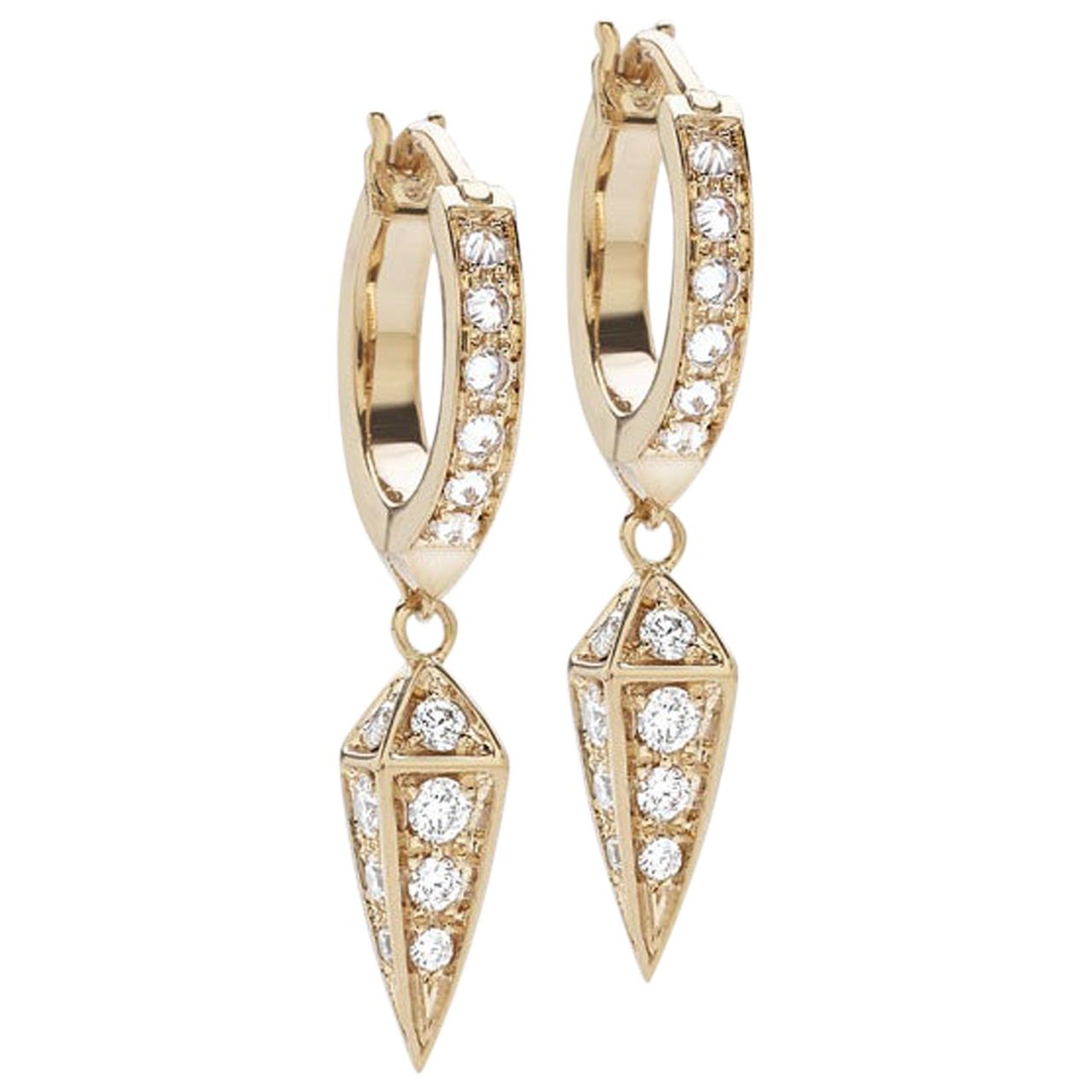 Kensington Piramide Earrings Full Diamonds / Rose Gold For Sale at 1stDibs
