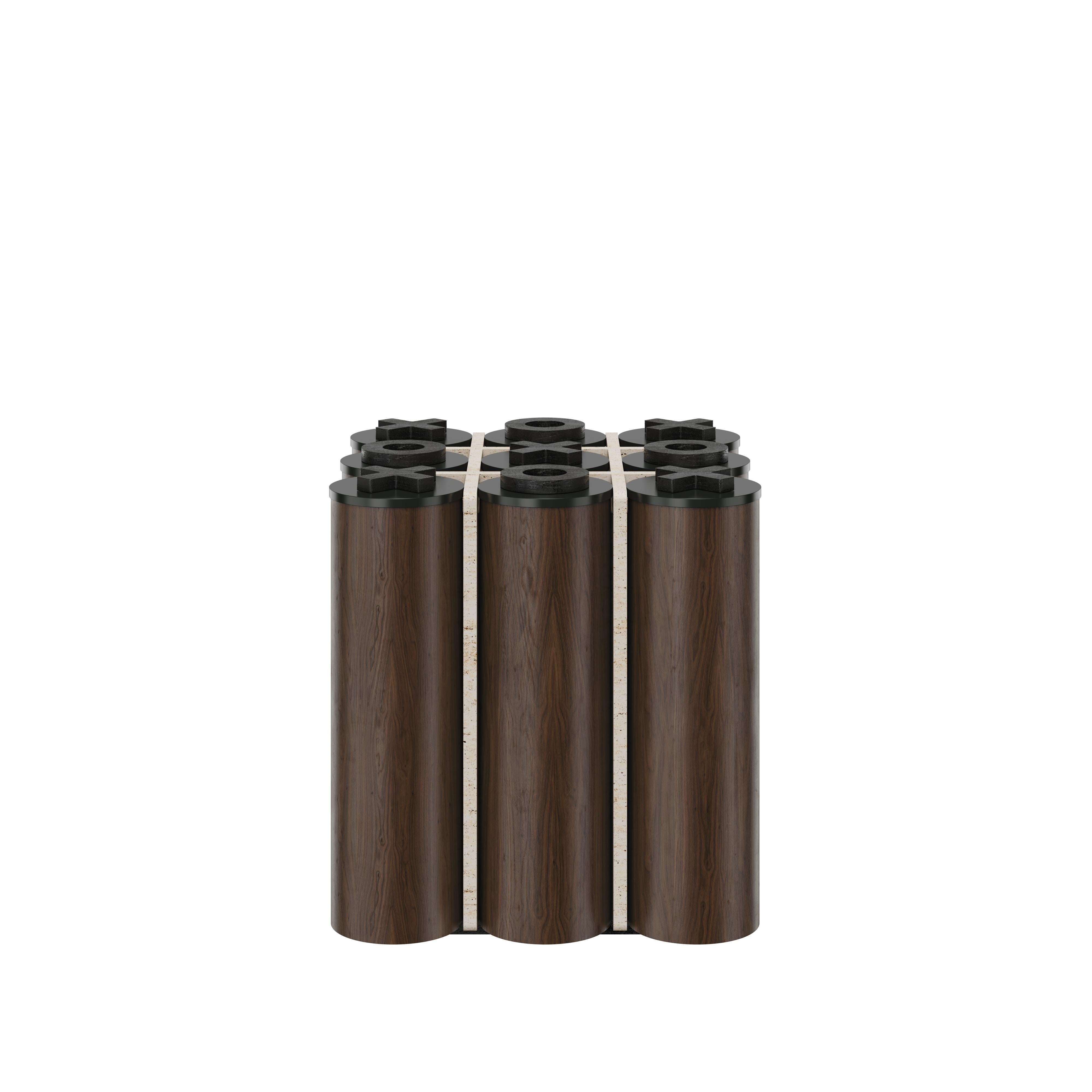 Kensington Tic-Tac-Toe-Tisch aus Holz Travertin, hergestellt in Portugal von Wood Tailors im Angebot 7