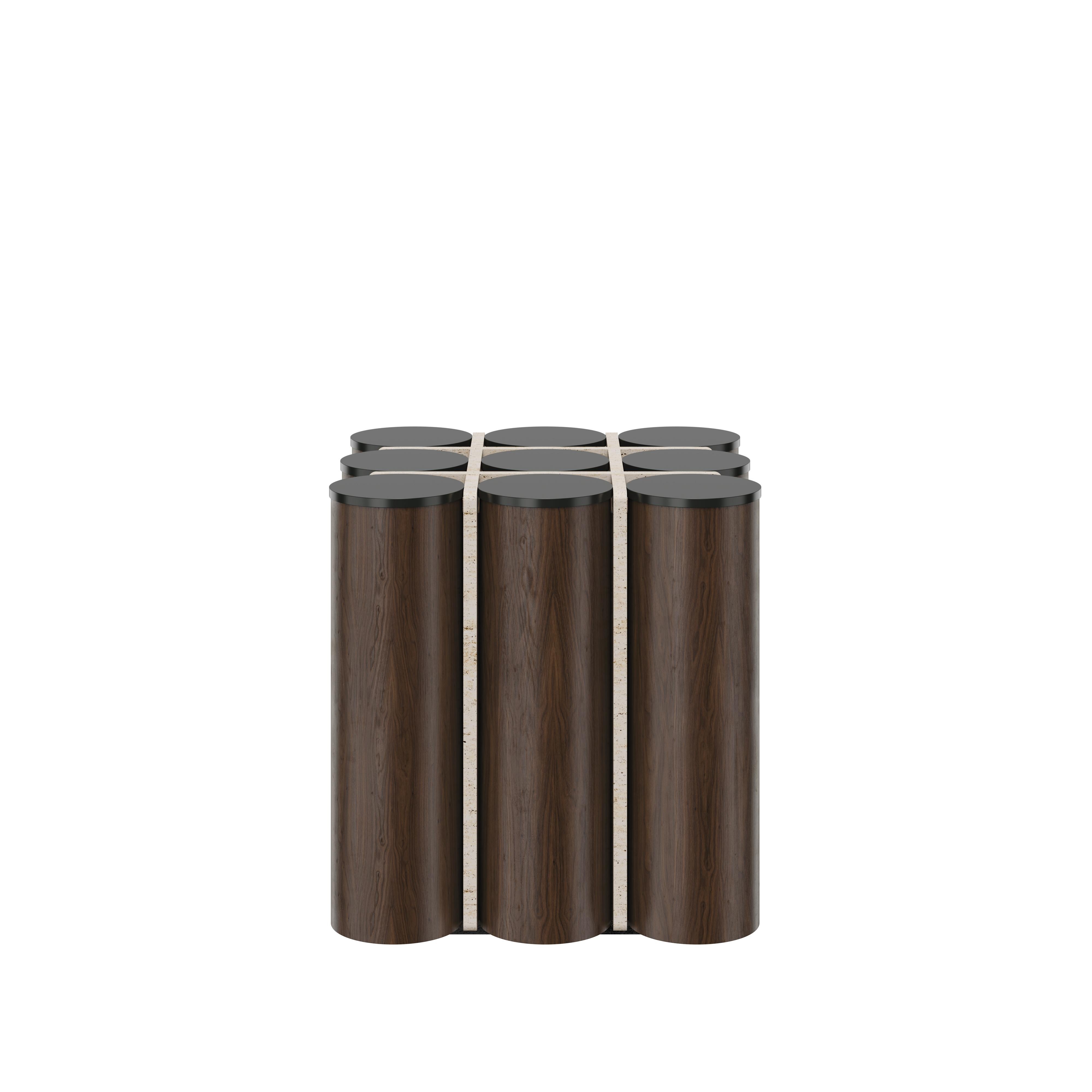 Kensington Tic-Tac-Toe-Tisch aus Holz Travertin, hergestellt in Portugal von Wood Tailors im Angebot 8
