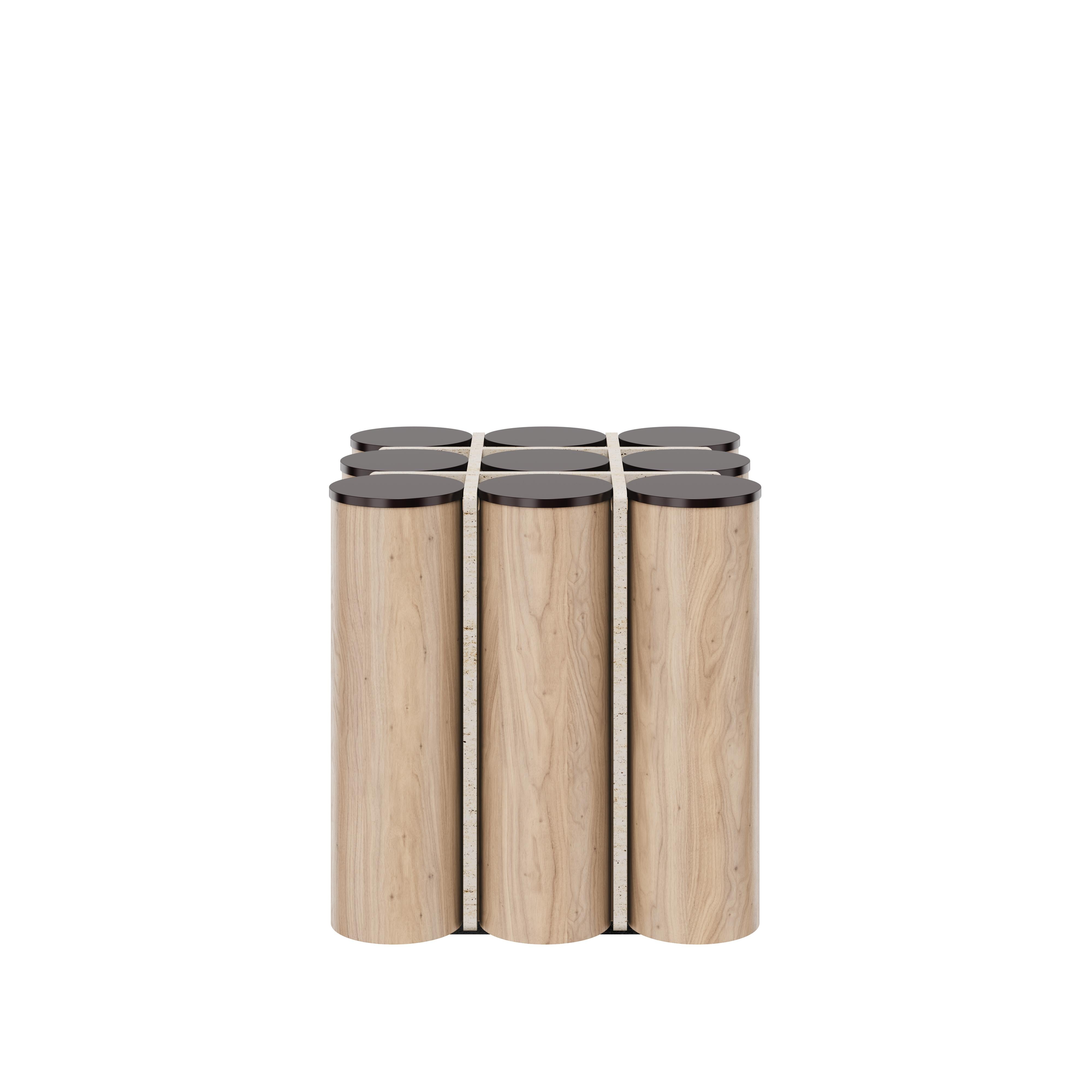 Kensington Tic-Tac-Toe-Tisch aus Holz Travertin, hergestellt in Portugal von Wood Tailors im Angebot 4