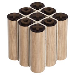 Kensington Tic-Tac-Toe-Tisch aus Holz Travertin, hergestellt in Portugal von Wood Tailors
