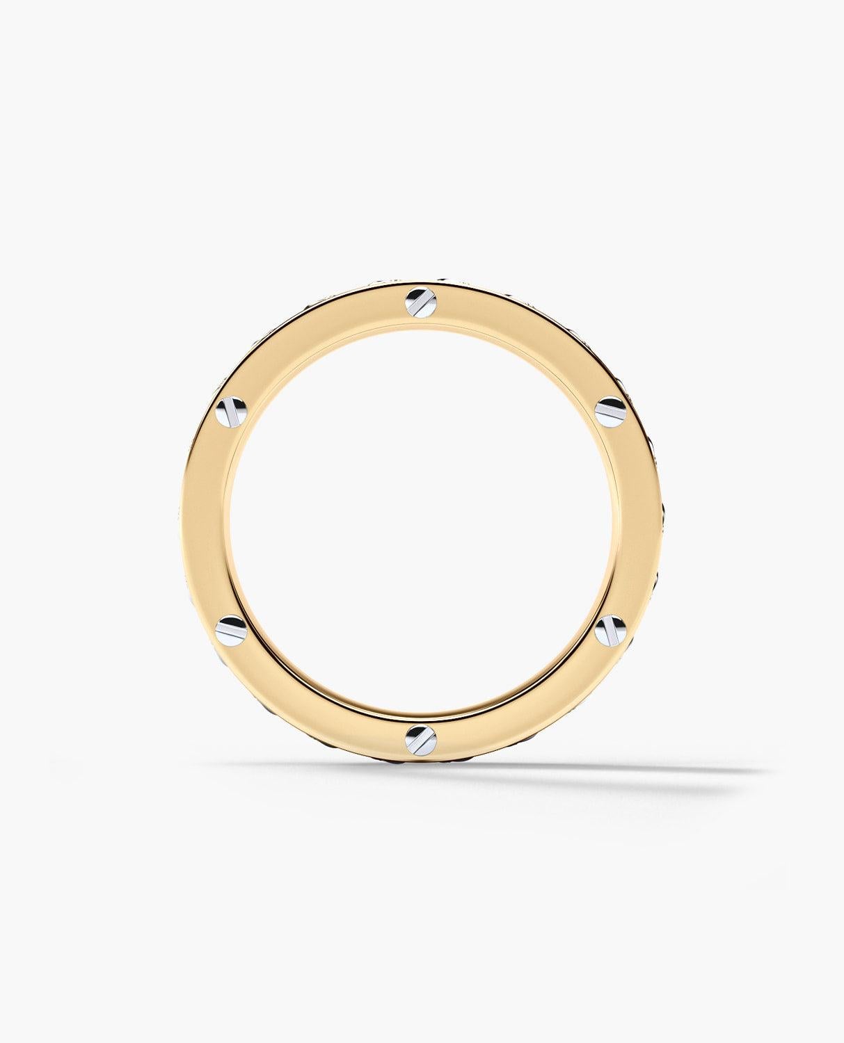 Round Cut KENSINGTON Two-Tone 14k Yellow & White Gold Ring with 0.65ct Diamonds