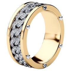 KENSINGTON Two-Tone 14k Yellow & White Gold Ring with 0.65ct Diamonds