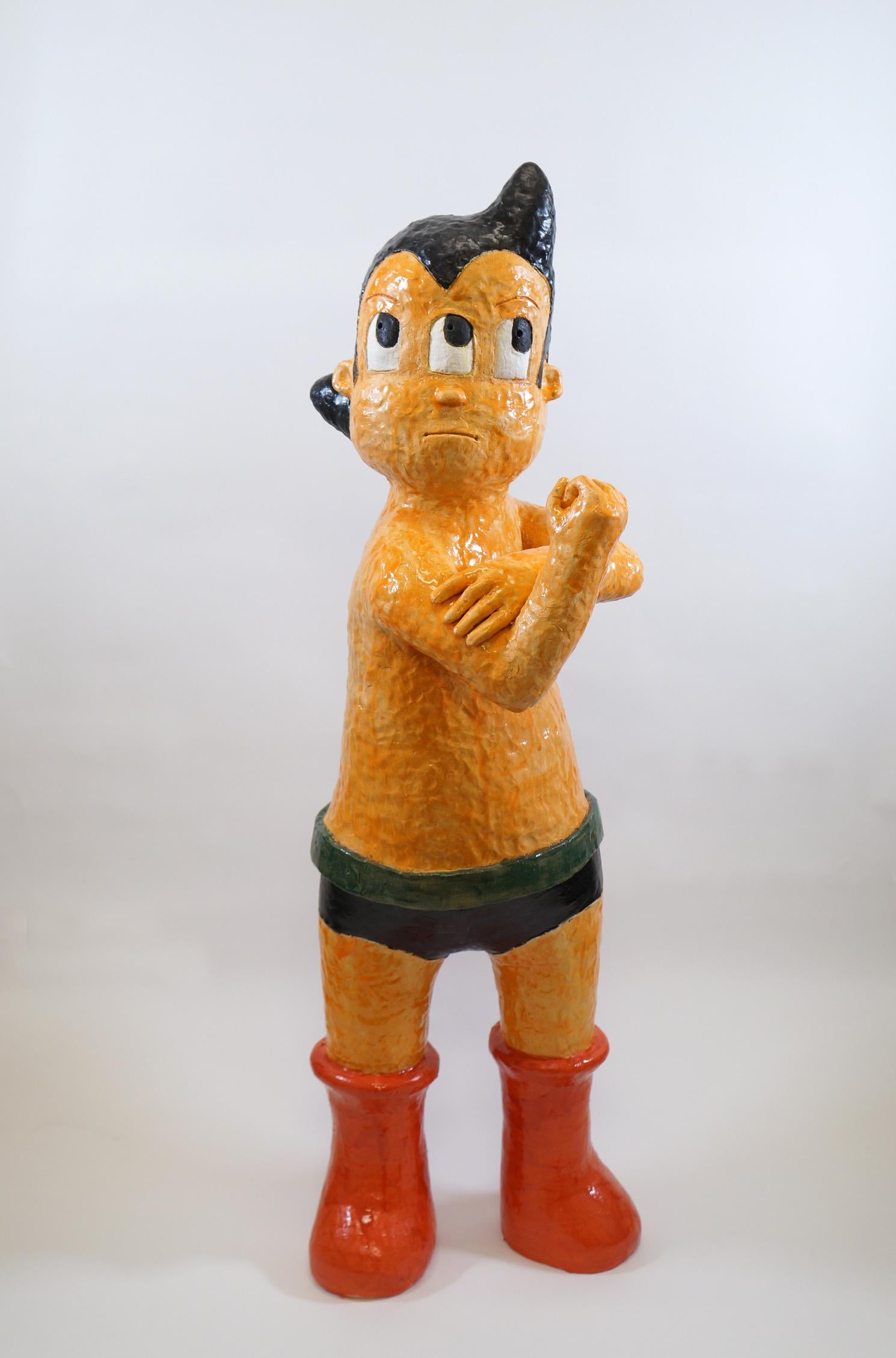 Figurative Sculpture Kensuke Yamada - "Astroboy", figuratif, céramique, sculpture, grès et glaçure, grandeur nature