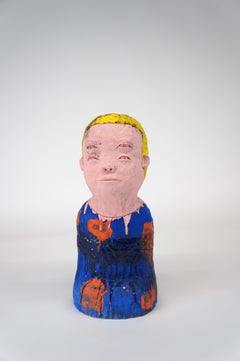 "Daruma (Blue)", Figurative, Ceramic, Sculpture, Glazed Stoneware, Underglaze