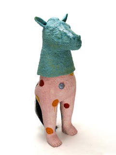 Figurative Ceramic Sculpture, Glazed Stoneware, 37 x 14 x 13 inches, Yamada