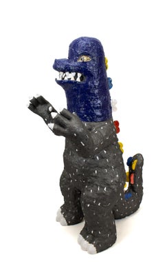 Figurative Ceramic Sculpture, Glazed Stoneware, Kaiju by Kensuke Yamada