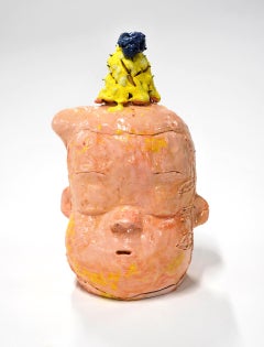 "Small Head 02", Contemporary, Ceramic, Sculpture, Colorful Glaze, Stoneware