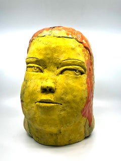 "Yellow Head", Contemporary, Ceramic, Sculpture, Underglaze, Stoneware, Figure