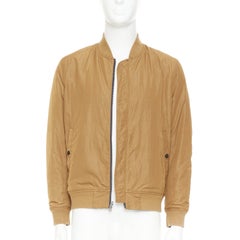 KENT AND CURWEN Reversible navy brown cotton blend zip up bomber jacket M