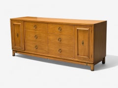 Kent Coffey, American Modern, Walnut, Brass, Dresser, USA, 1960s