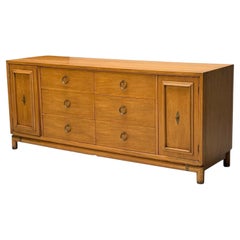 Kent Coffey, American Modern, Walnut, Brass, Dresser, USA, 1960s