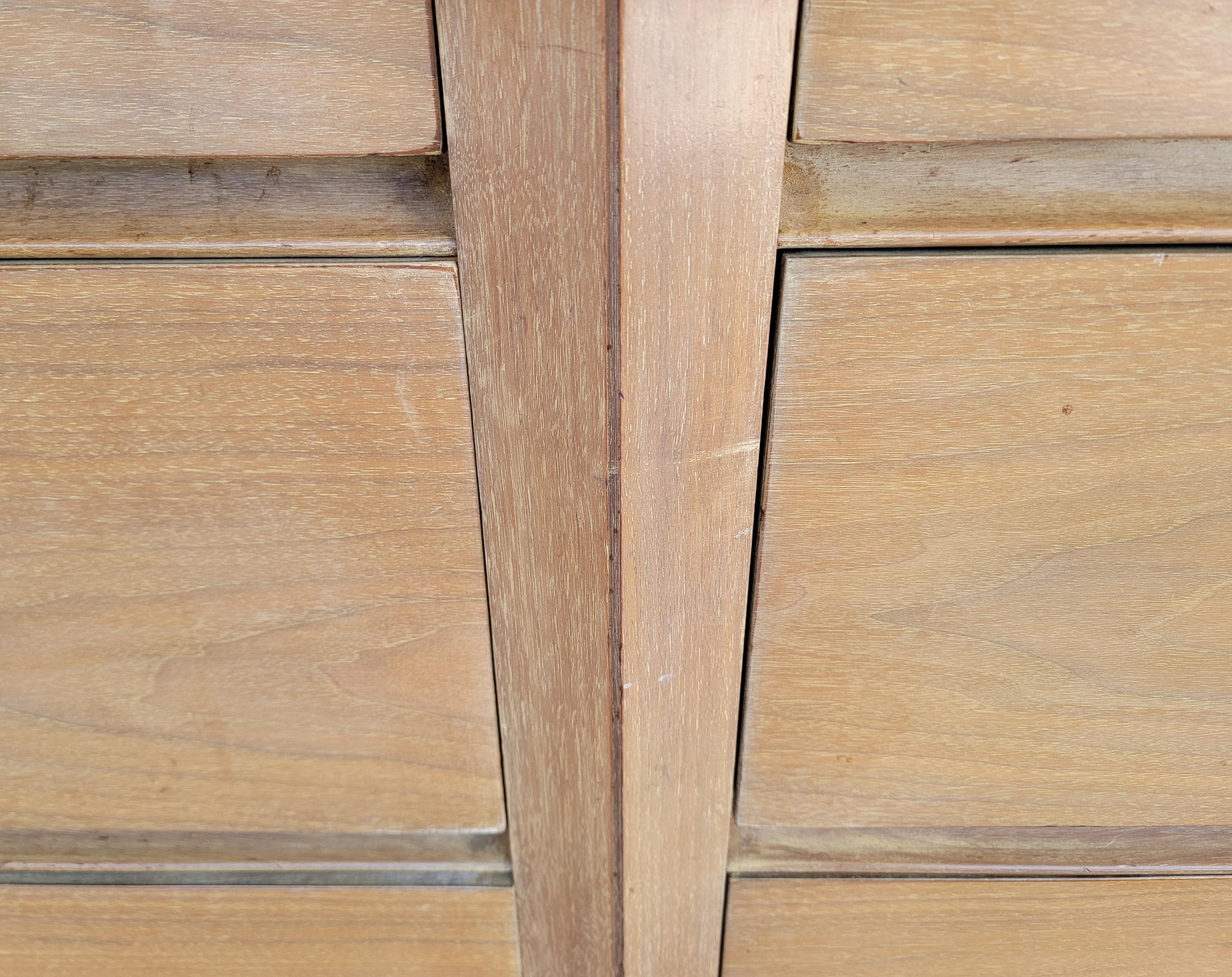 Kent Coffey Cerused Walnut Mid-Century Modern Low Dresser For Sale 6