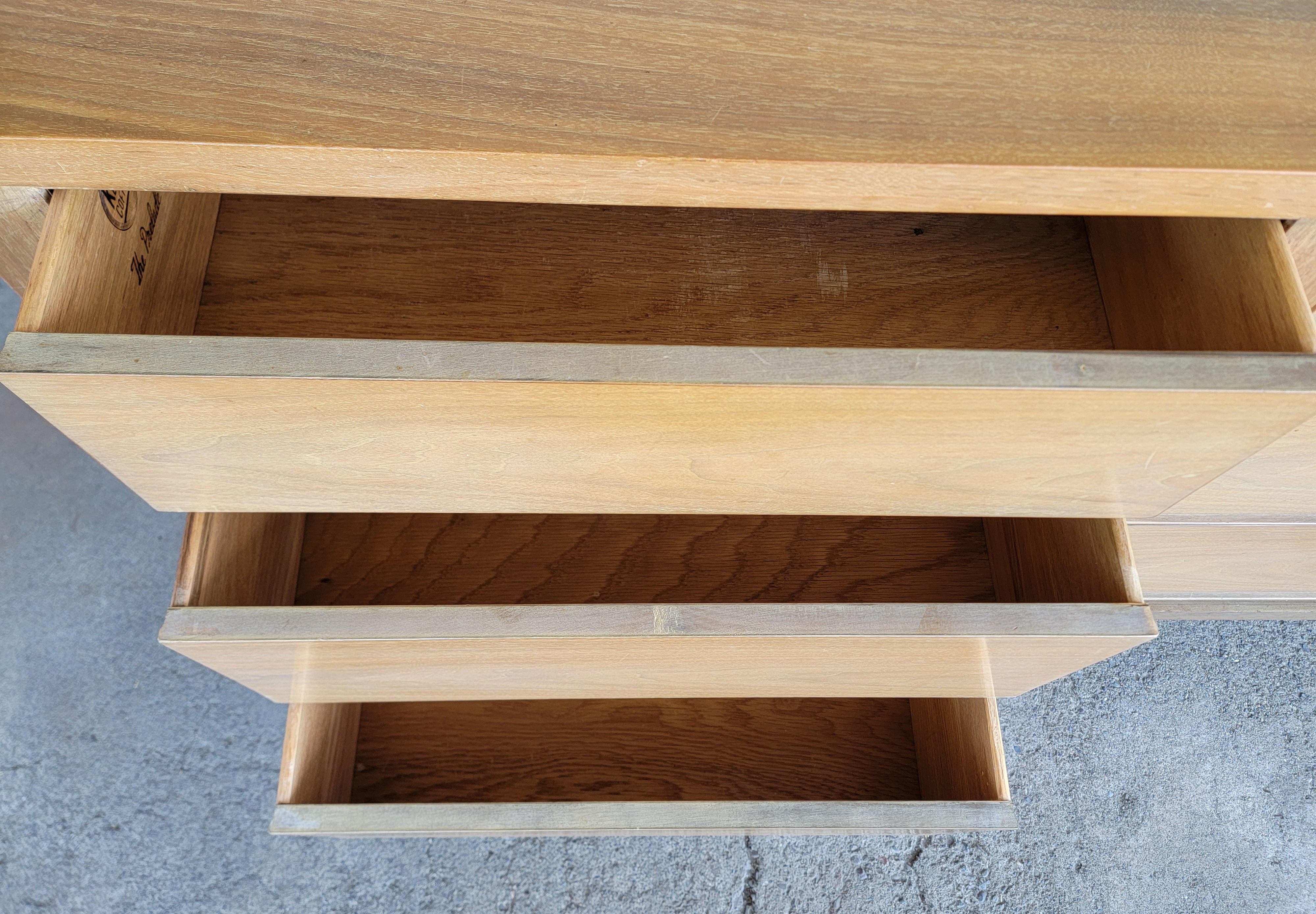 Kent Coffey Cerused Walnut Mid-Century Modern Low Dresser For Sale 3