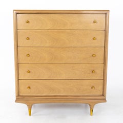Kent Coffey Continental Mid Century 5 Drawer Highboy Dresser