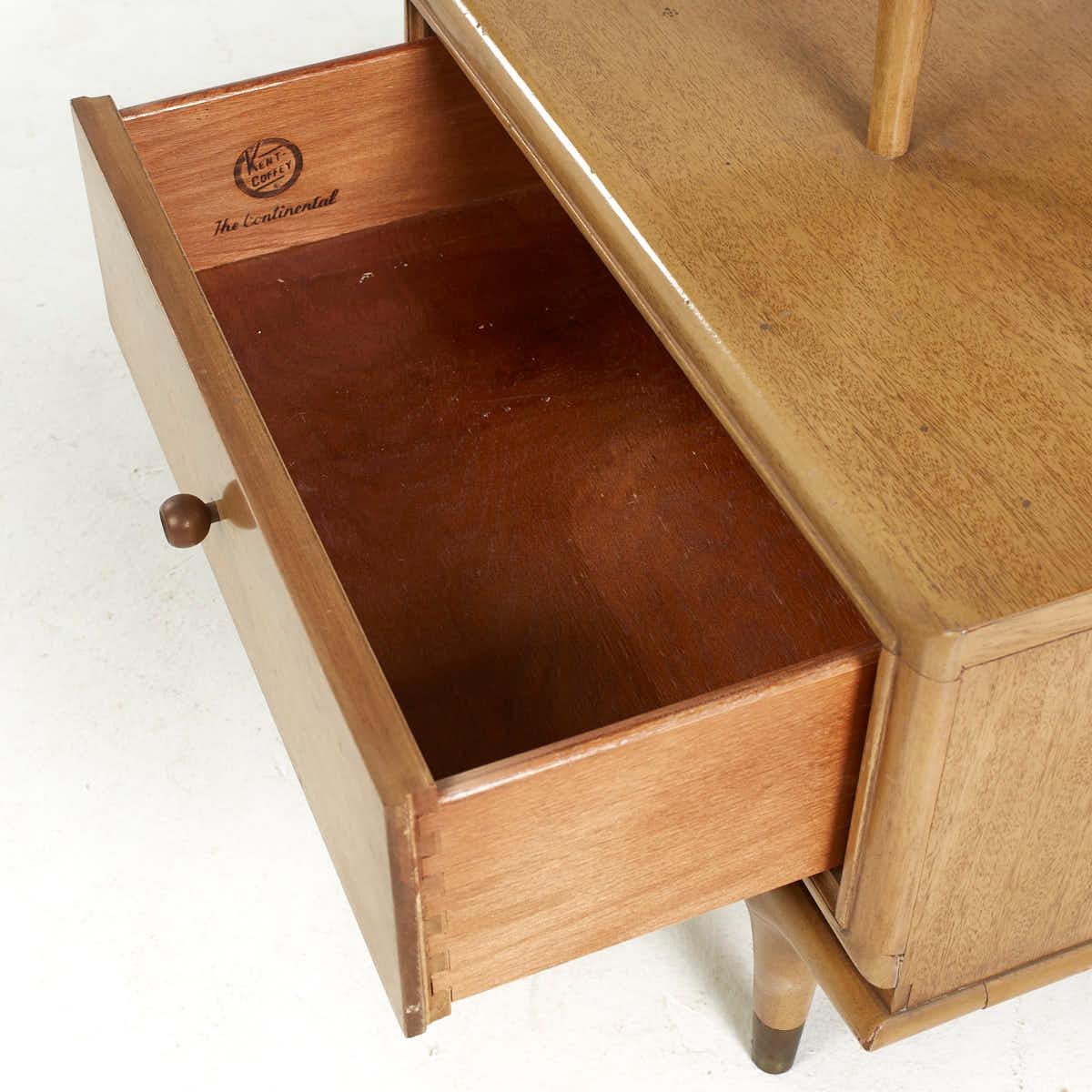 Wood Kent Coffey Continental Mid Century Nightstand For Sale