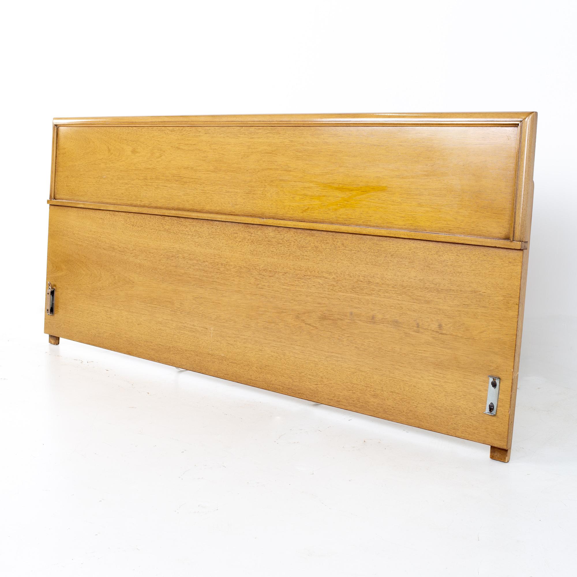 Kent Coffey Continental mid century walnut king headboard.
Headboard measures: 79 wide x 1.25 deep x 34 inches high 

All pieces of furniture can be had in what we call restored vintage condition. That means the piece is restored upon purchase so