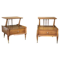 Retro Kent Coffey Designed "Auburn" Two-Tier Nightstands