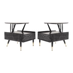 Kent Coffey End Tables in Limed Walnut, circa 1950s
