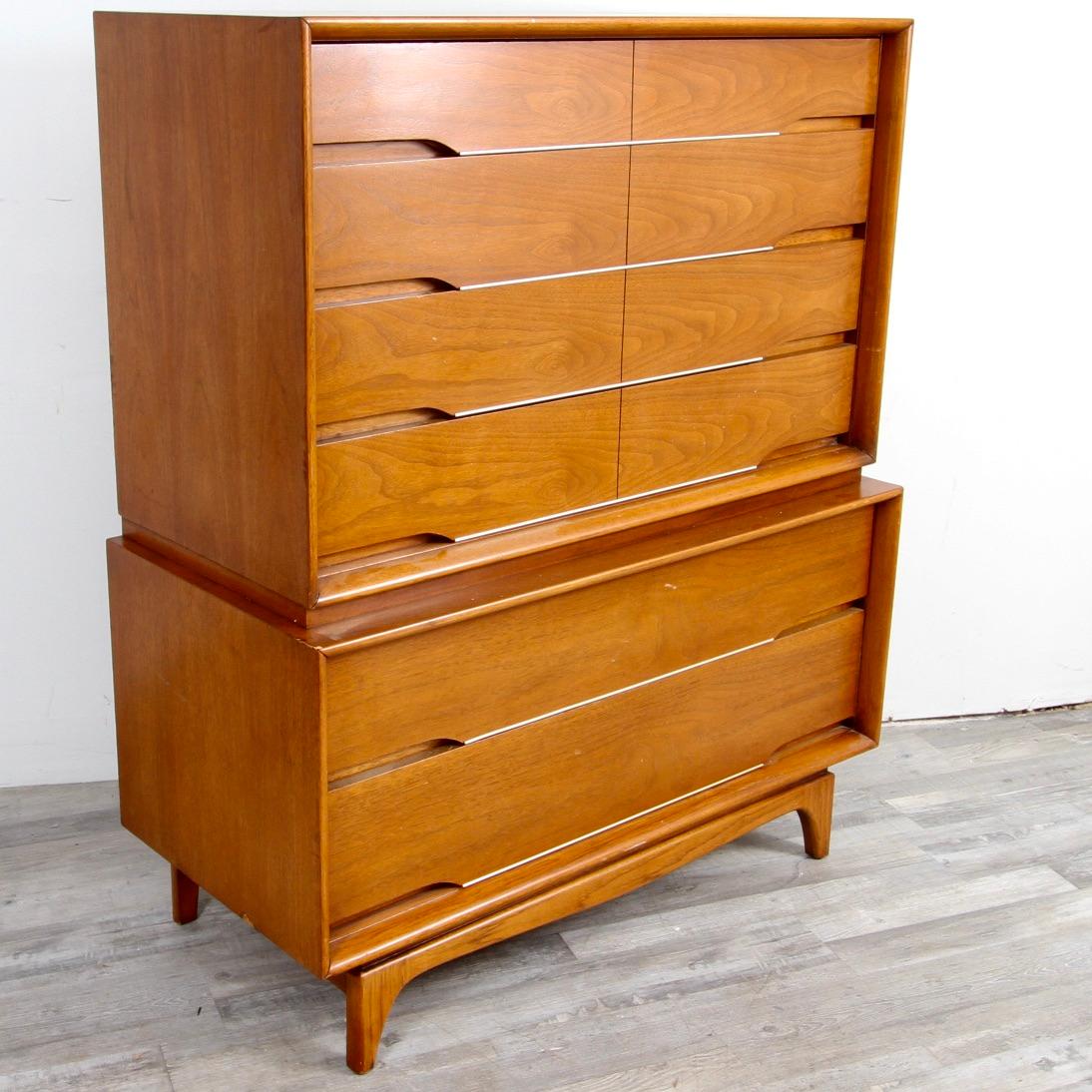 Mid-Century Modern Kent Coffey Forum Highboy Dresser For Sale