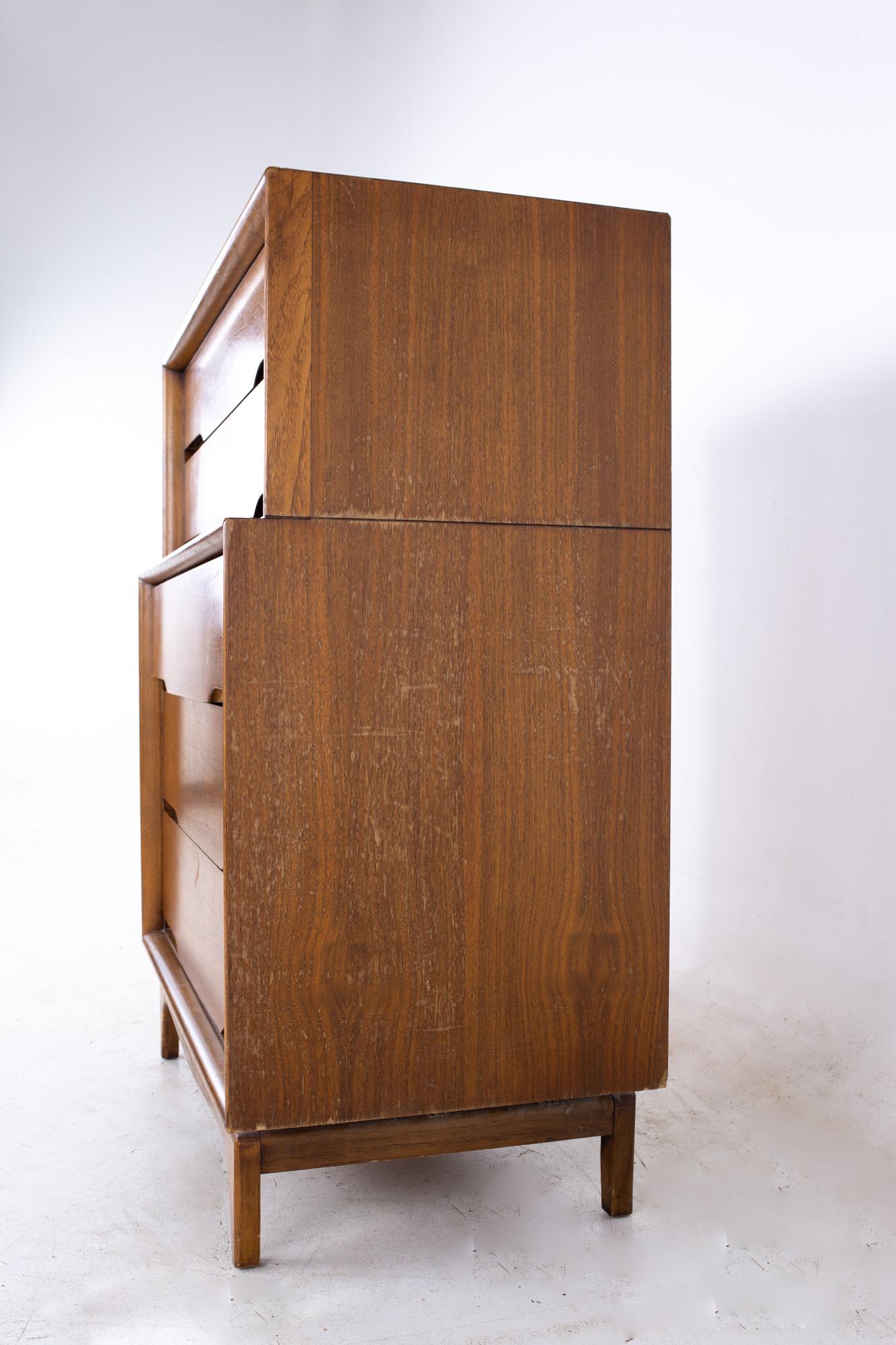 Mid-Century Modern Kent Coffey Forum Mid Century Highboy Dresser For Sale