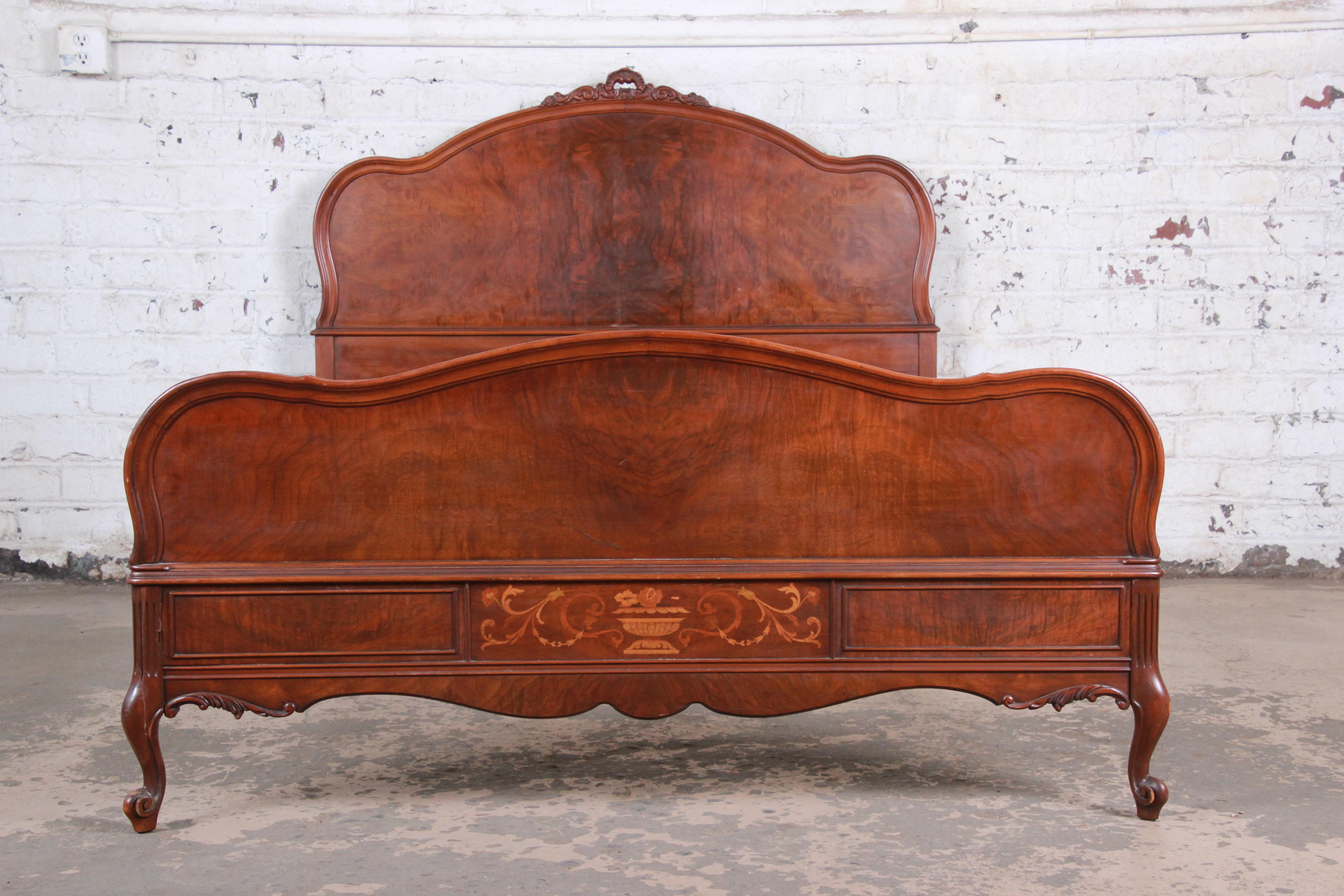 A gorgeous French provincial Louis XV style full size bed frame from 