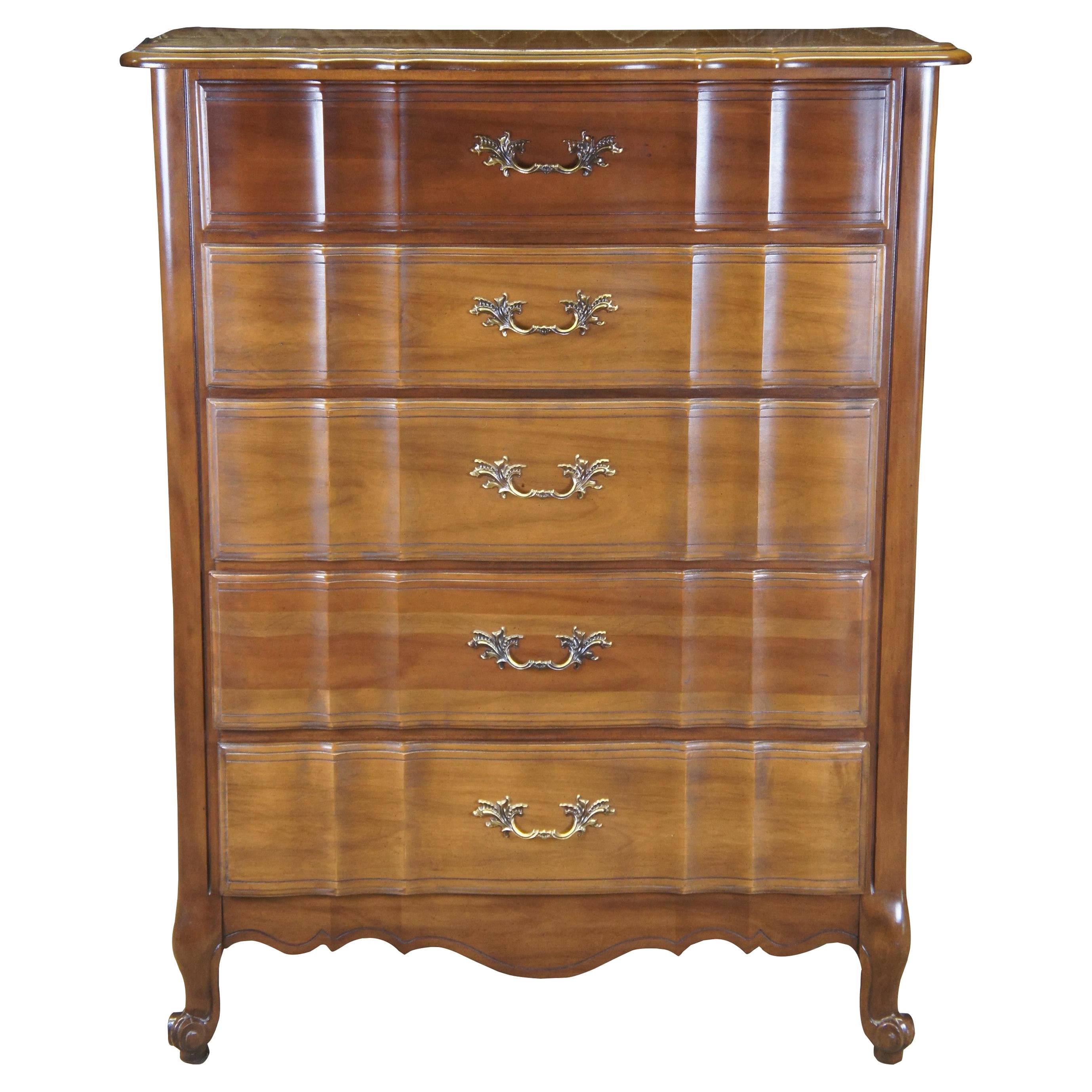 Kent Coffey French Provincial Serpentine Fruitwood Dresser Chest Drawers Marquee