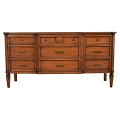 Kent Coffey French Regency Louis XVI Carved Cherry Triple Dresser, Circa 1960s