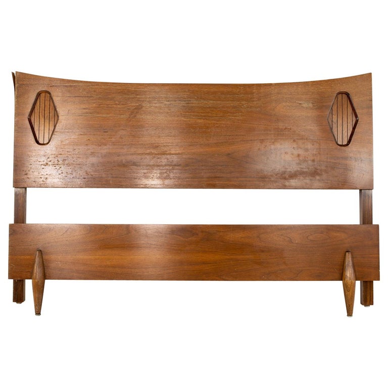 Kent Coffey Perspecta Mid Century Walnut Queen Headboard mcm