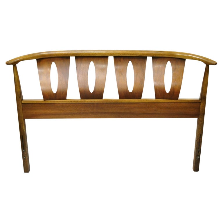 Kent Coffey Insignia Full Size Sculpted Walnut Pecan Bed Headboard For