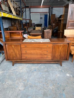 Kent Coffey Insignia Mid Century Modern Dresser with Marble Inlay