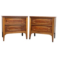 Kent-Coffey "Marquee Modern" Mid-Century Walnut Night Stands