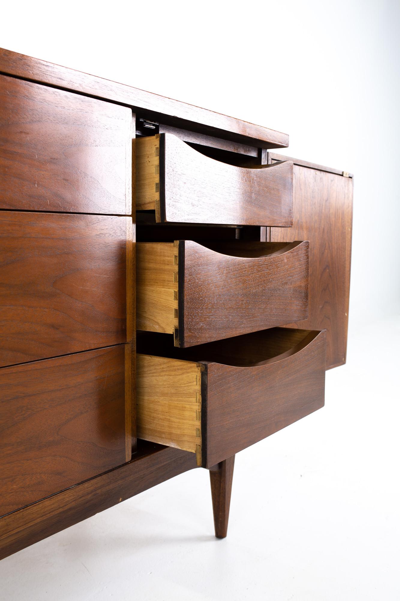 Kent Coffey Mid Century Cane Front Dresser or Credenza 2