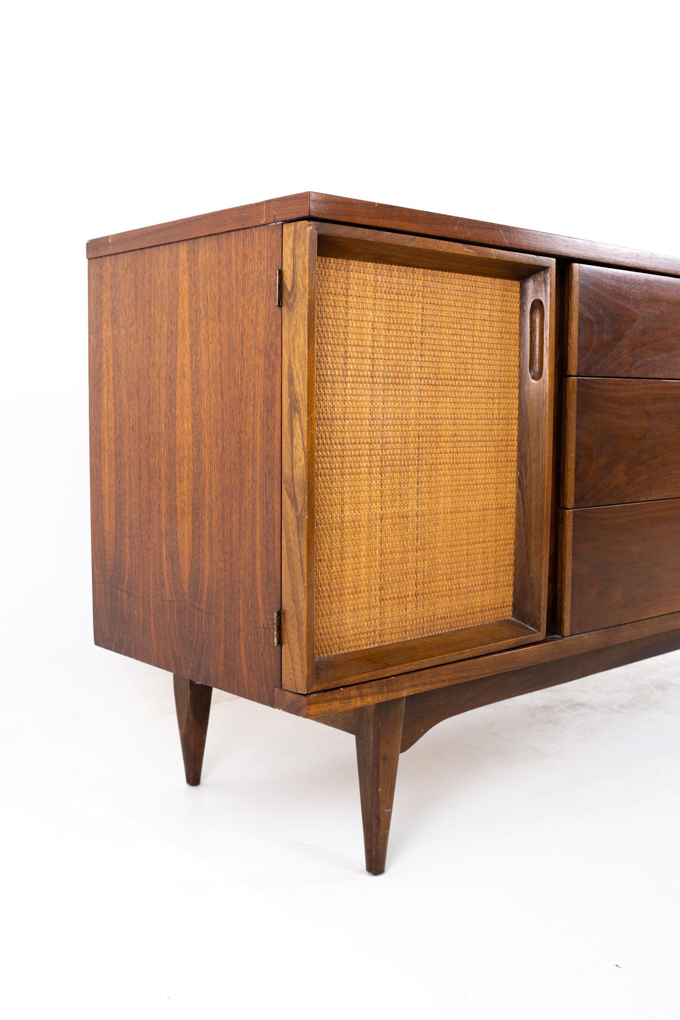 Mid-Century Modern Kent Coffey Mid Century Cane Front Dresser or Credenza
