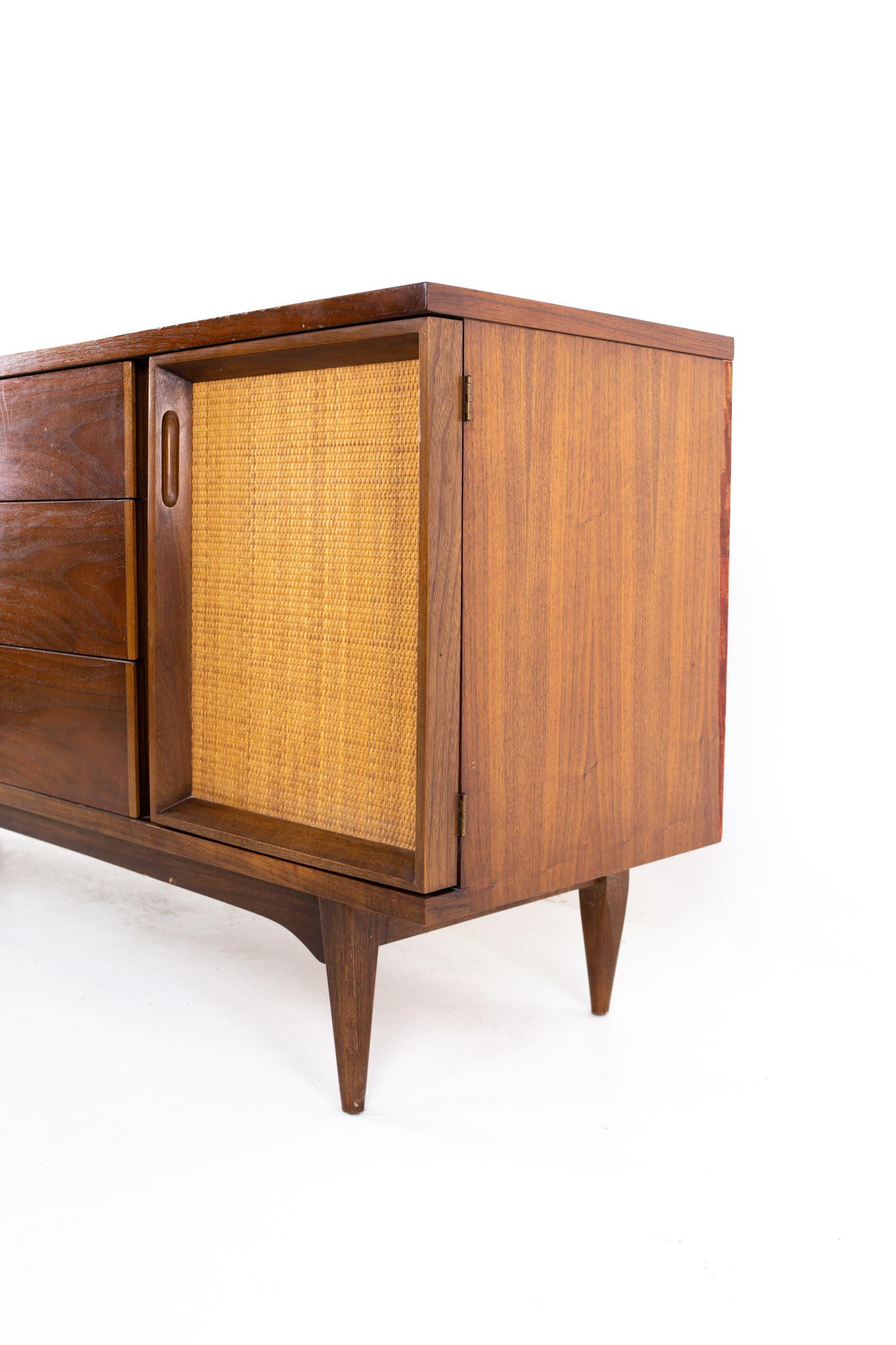 American Kent Coffey Mid Century Cane Front Dresser or Credenza