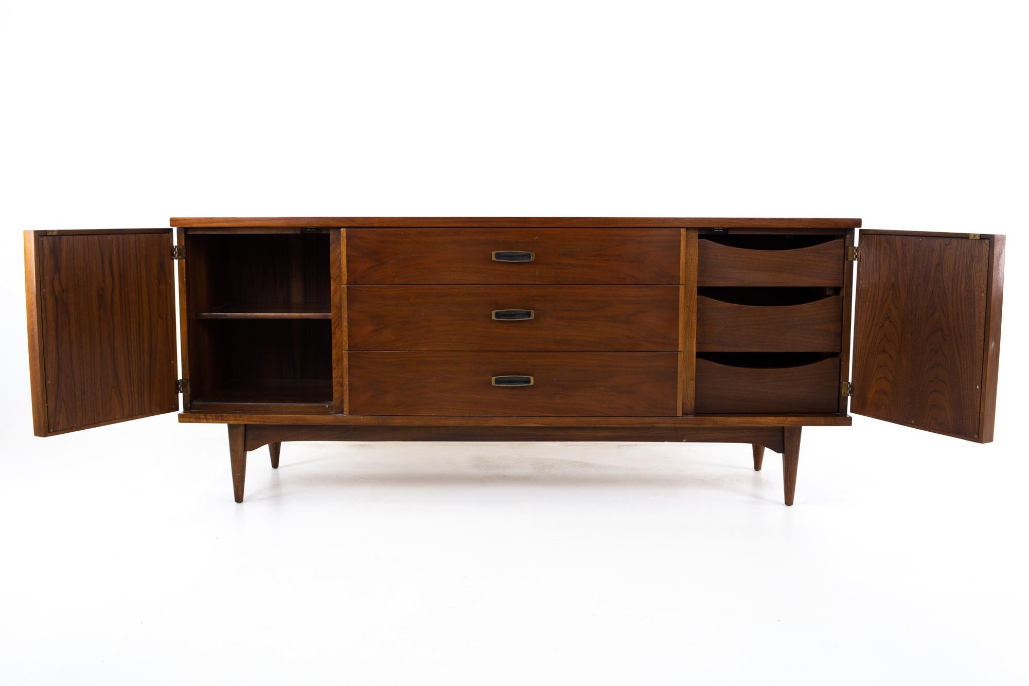 Metal Kent Coffey Mid Century Cane Front Dresser or Credenza