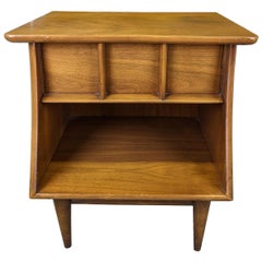 Kent Coffey Mid-Century Modern Eloquence Sculptural Walnut End Nightstand Table