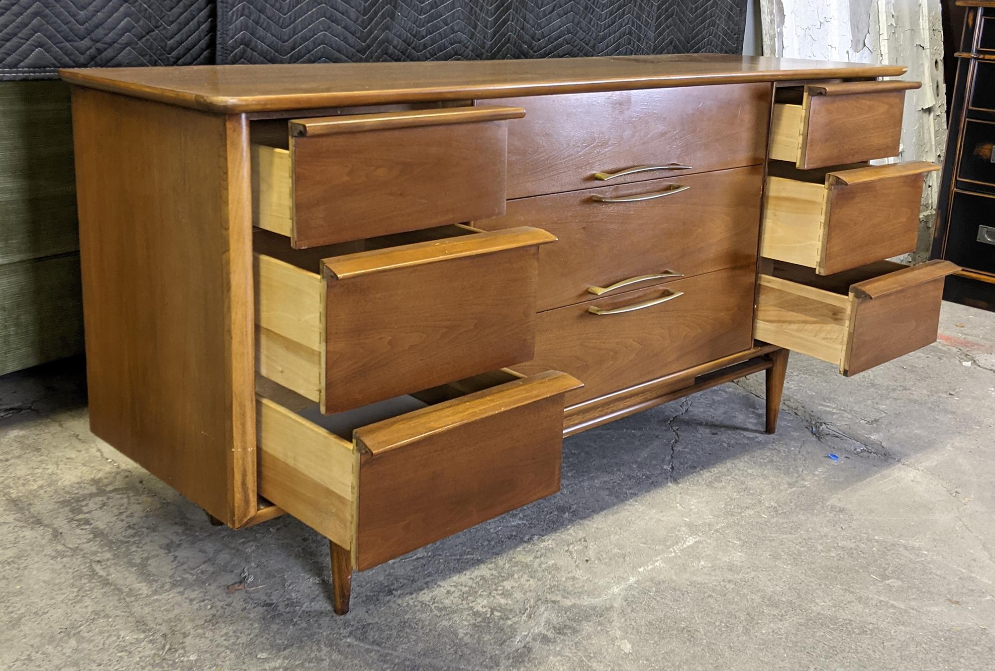 Mid-20th Century Kent Coffey Mid-Century Modern Eloquence Sculptural Walnut Mirror Dresser Buffet