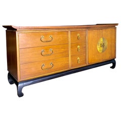 Kent Coffey Modern Ming Style Amerasia Anrichte / Kommode aus Messing und Walnussholz