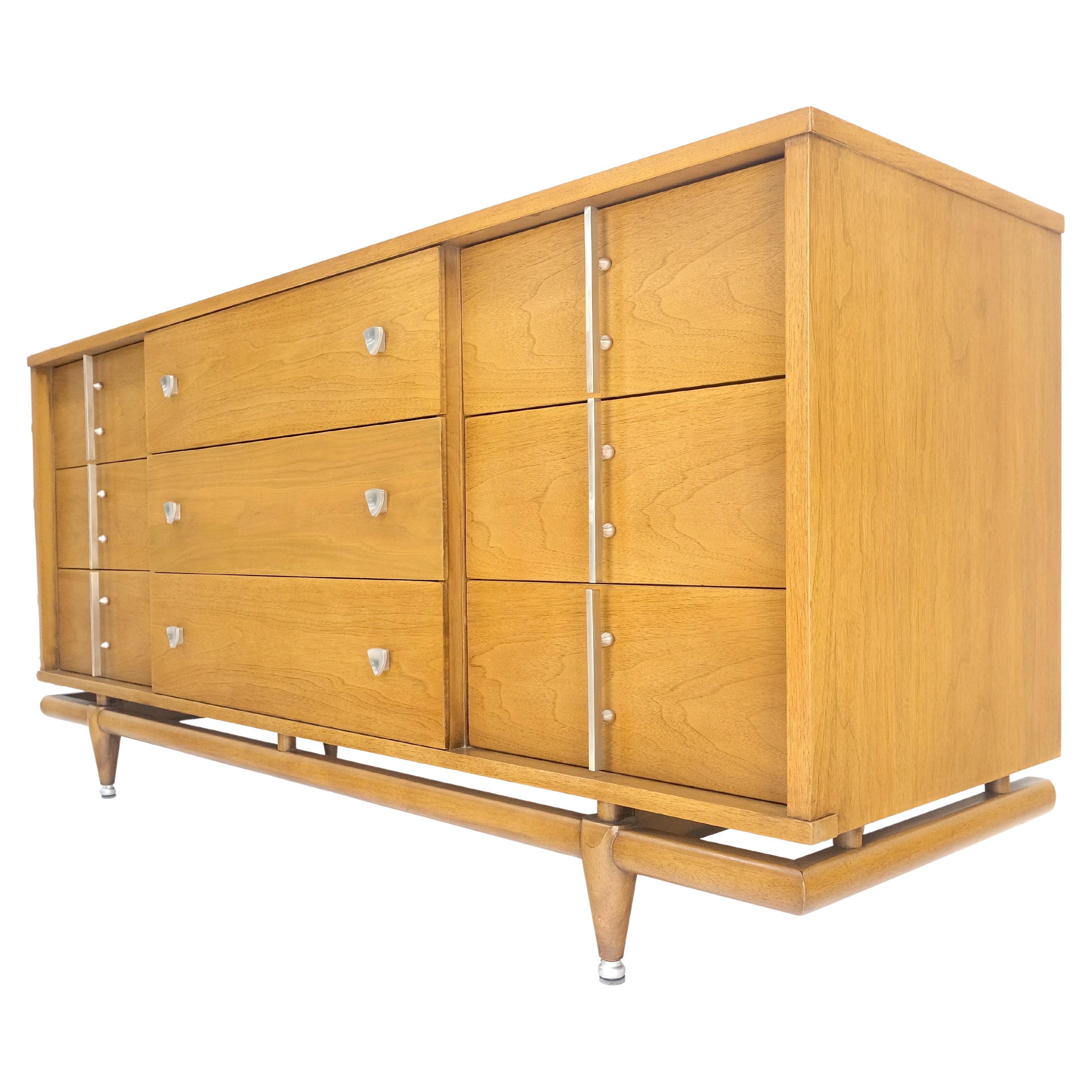 Kent Coffey Moderrn "Floating" 9 Drawers Pickled Mahogany Dresser Credenza MINT!