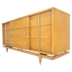 Vintage Kent Coffey Moderrn "Floating" 9 Drawers Pickled Mahogany Dresser Credenza MINT!