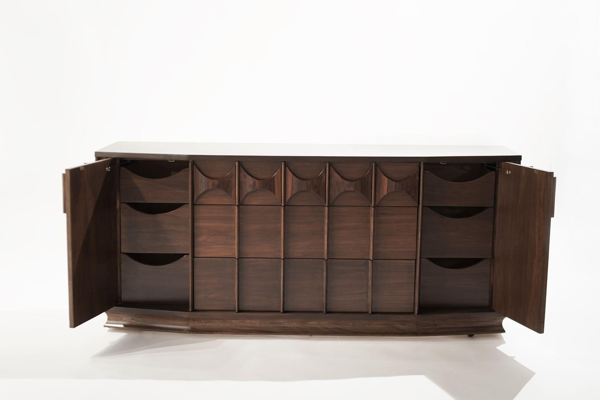 Mid-Century Modern Kent Coffey Perspecta Collection Walnut and Rosewood Dresser, C. 1950s