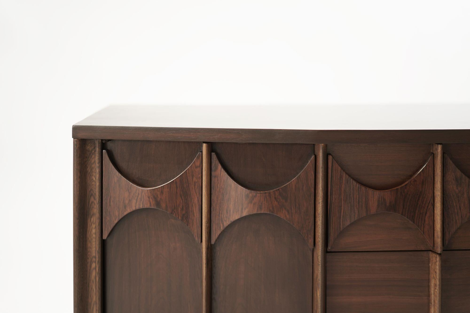 Kent Coffey Perspecta Collection Walnut and Rosewood Dresser, C. 1950s 1