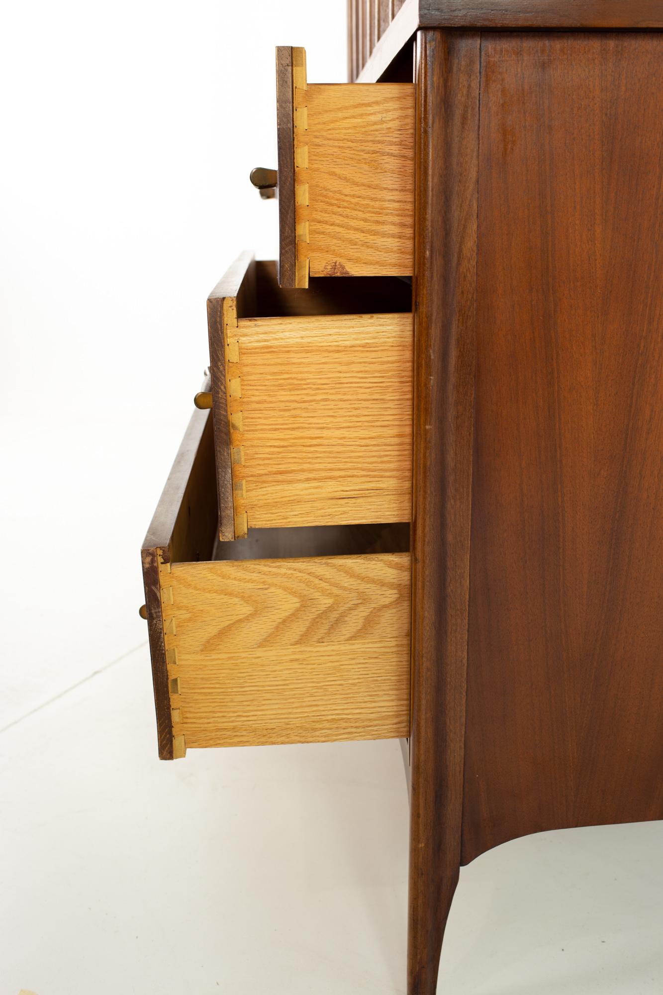 Kent Coffey Perspecta MCM Walnut and Rosewood Armoire Gentlemans Chest Highboy 3