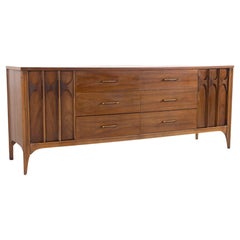 Kent Coffey Perspecta MCM Walnut Rosewood 12 Drawer Lowboy Dresser Credenza