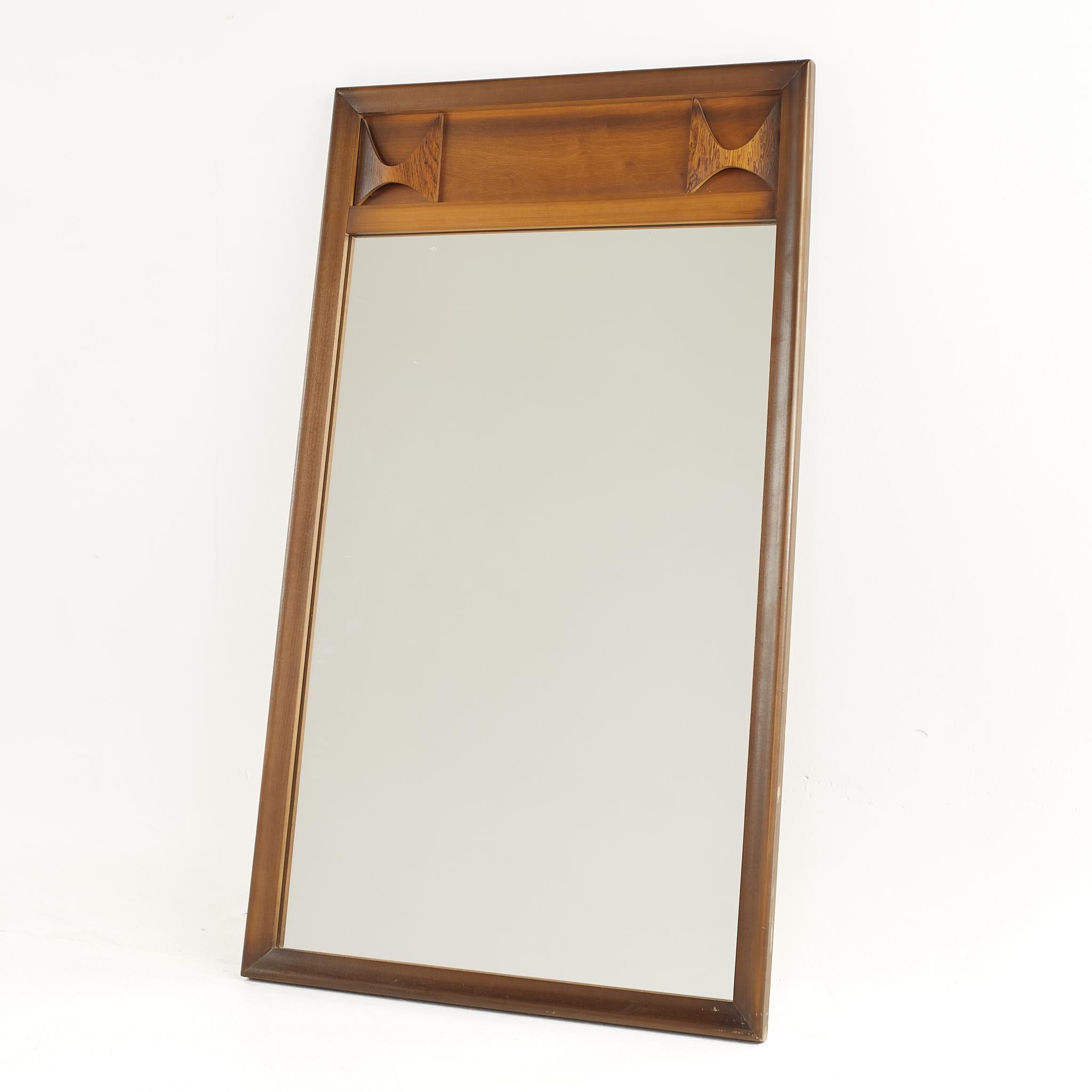 Mid-Century Modern Kent Coffey Perspecta Mid Century 9 Drawer Lowboy Dresser Mirror For Sale