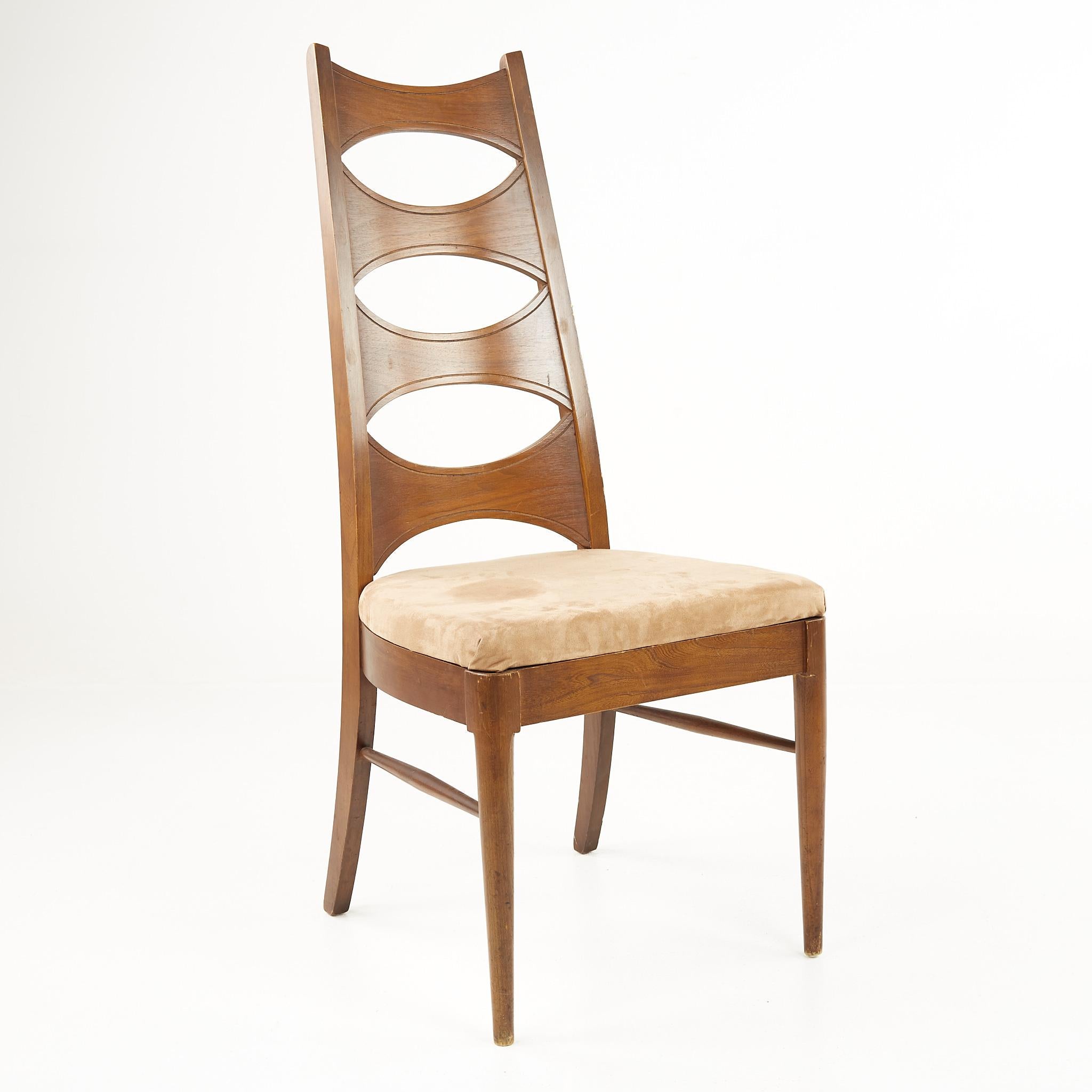 Kent Coffey Perspecta Mid Century Cats Eye Walnut Dining Chairs, Set of 12 8