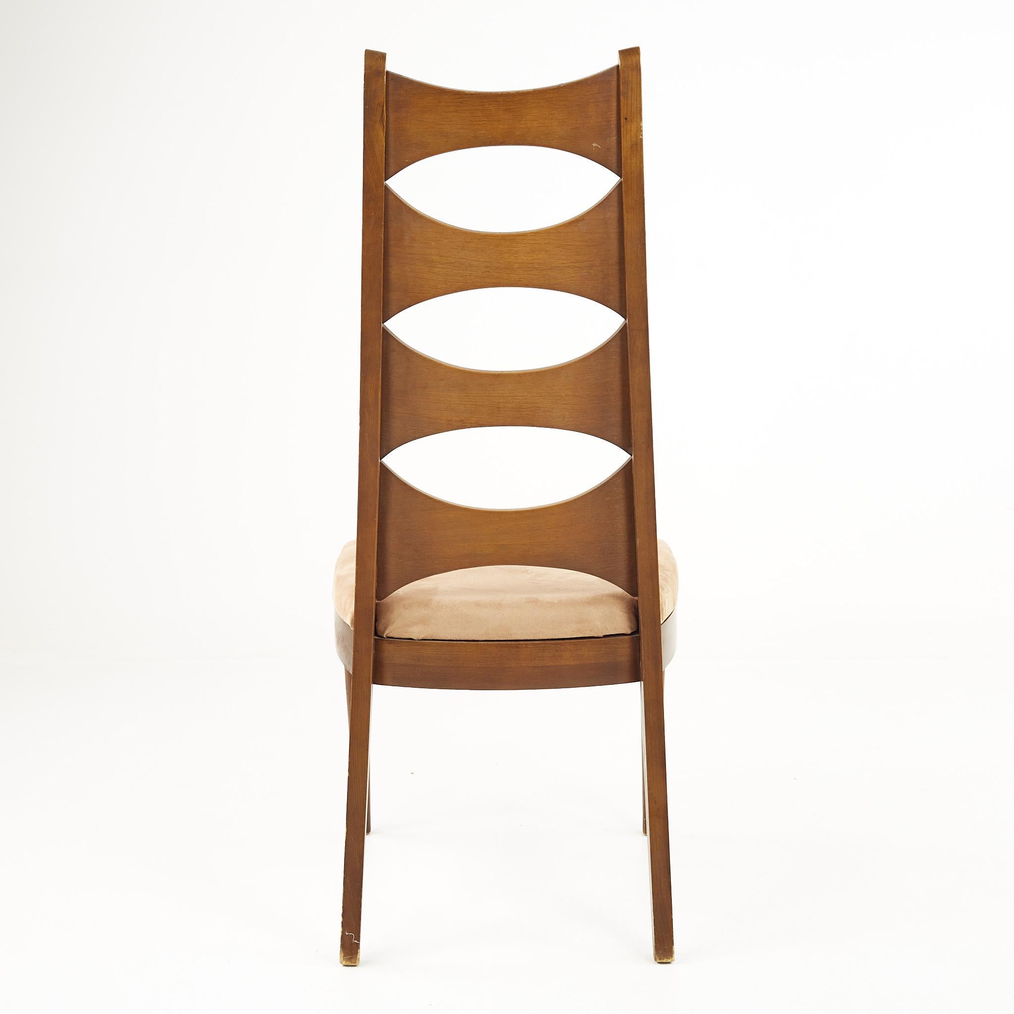Kent Coffey Perspecta Mid Century Cats Eye Walnut Dining Chairs, Set of 12 10